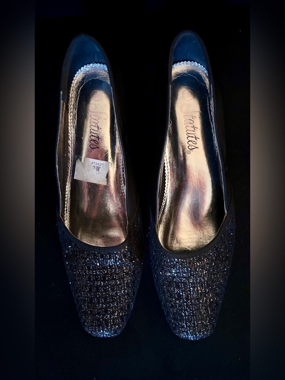 Black Glitter Women's Heels